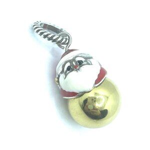 Brighton SANTA BELL Claus Gold Detailed Face Perfect Merry Christmas  Charm